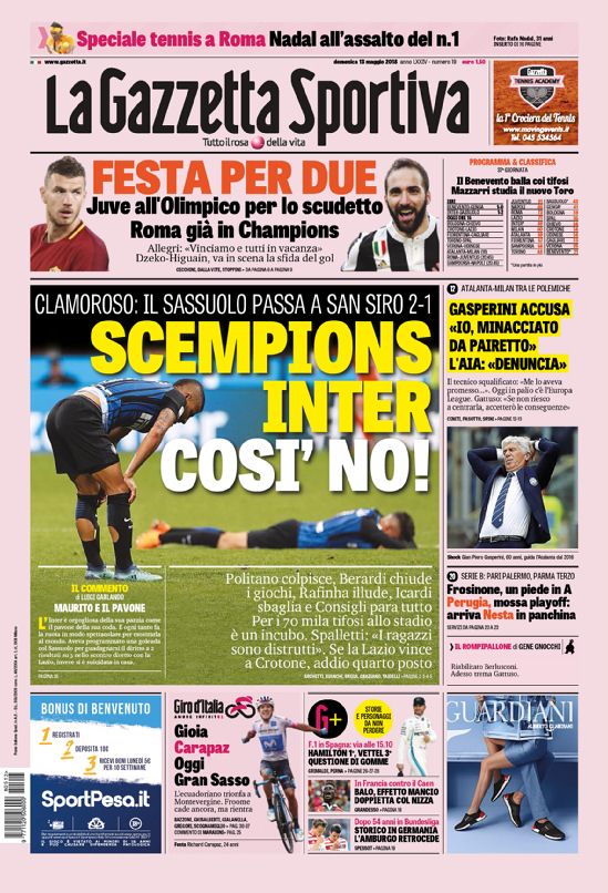 Prima pagina gazzetta