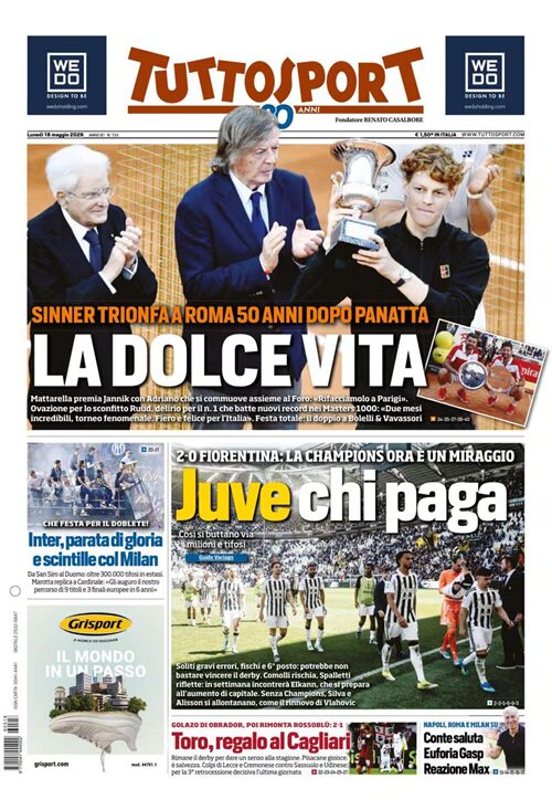 tuttosport prime pagine