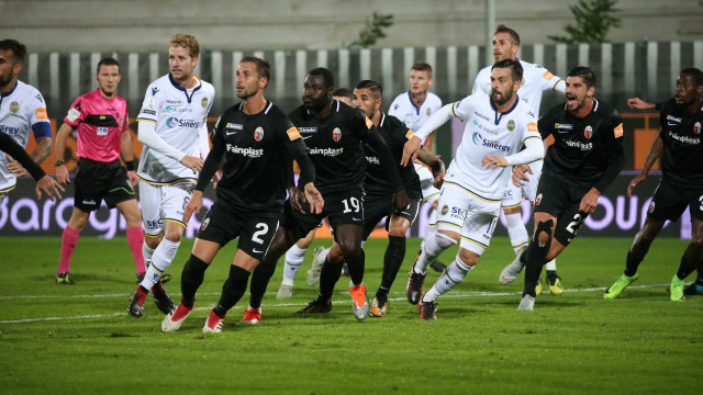 ASCOLI-VERONA 30-10-2018 MISCHIA IN AREA. ALBERTO MERIANI/SILPRESS