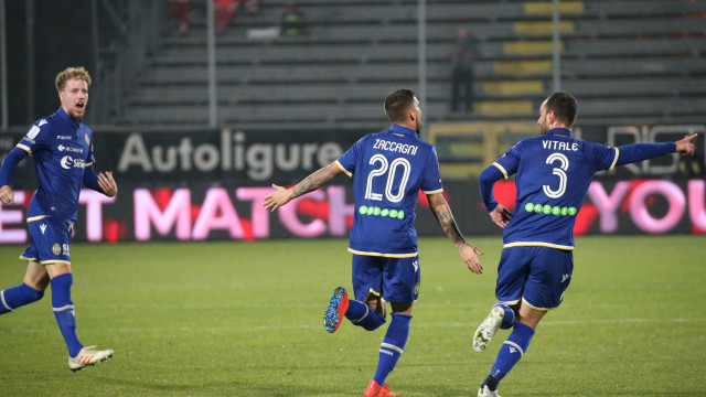 SPEZIA-HELLAS VERONA 17-02-2019 ESSUTANZA DOPO IL GOL DI MATTIA ZACCAGNI . SILPRESS