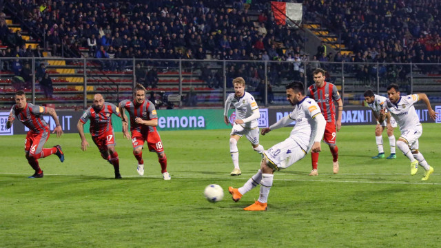 CREMONESE-VERONA 29-03-2019 GOLSU RIGORE DI SAMUEL DI CARMINE. SILPRESS