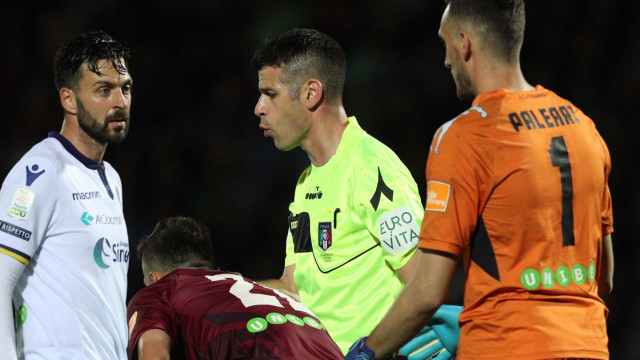 CITTADELLA-HELLAS VERONA 30-05-2019 ARBITRO ANTONIO GIUA PARLA A SAMUEL DI CARMINE E A PALEARI. SILPRESS