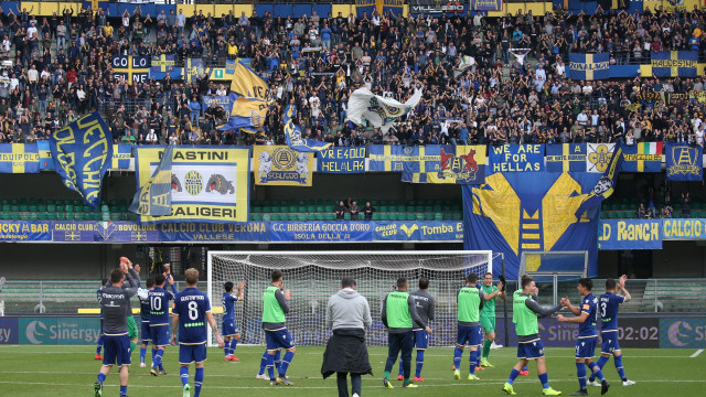 HELLAS VERONA-FOGGIA 11-05-2019. ESULTANZA SOTTO LA CURVA A FINE PARTITA. SILPRESS