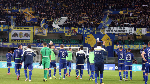 HELLAS VERONA-PERUGIA 18-05-2019 ESULTANZA SOTTO LA CURVA A FINE PARTITA. SILPRESS