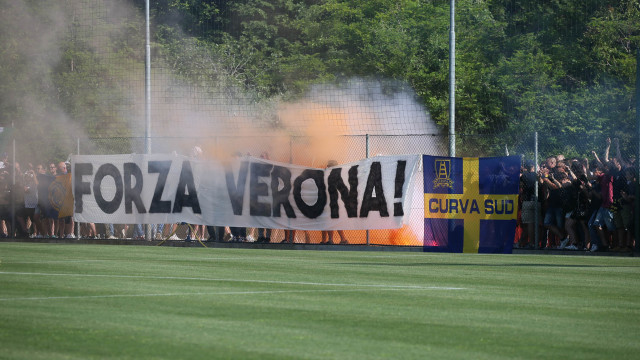 HELLAS VERONA 01-06-2019 STRISCIONE FORZA VERONA. SILPRESS