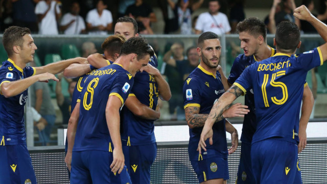HELLAS VERONA-BOLOGNA 25-08-2019 ESULTANZA DEL VERONA DOPO IL GOL DI VELOSO. SILPRESS