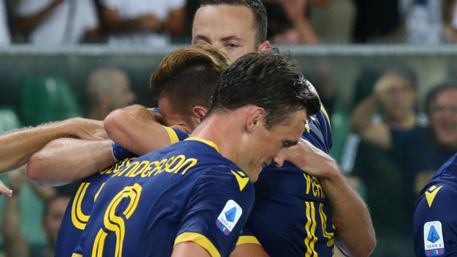HELLAS VERONA-BOLOGNA 25-08-2019 ESULTANZA DEL VERONA DOPO IL GOL DI VELOSO. SILPRESS
