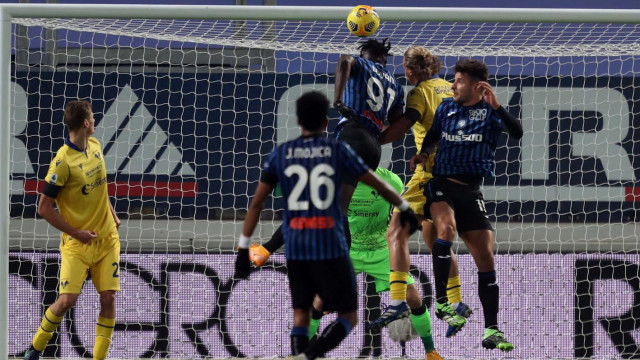 ATALANTA - HELLAS VERONA 28-11-2020 COLPO DI TESTA DI ZAPATA. SILPRESS