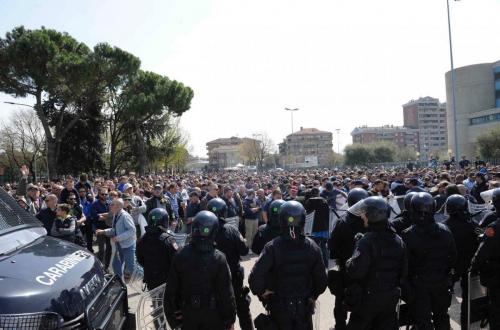 VERONA 08-04-2018 CONTESTAZIONE TIFOSI DEL VERONA. SILPRESS/ALBERTO MARIANI