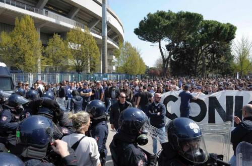VERONA 08-04-2018 CONTESTAZIONE TIFOSI DEL VERONA. SILPRESS/ALBERTO MARIANI