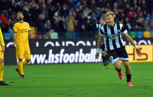 UDINESE-VERONA 23-12-2017 ESULTANZA ANTONIN BARAK E DELUSIONE VERONA. SILPRESS