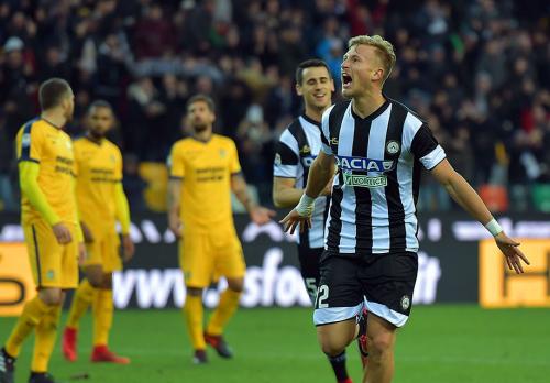 UDINESE-VERONA 23-12-2017 ESULTANZA ANTONIN BARAK E DELUSIONE VERONA. SILPRESS