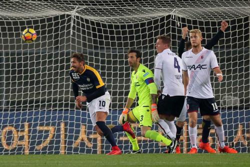 HELLAS  VERONA  /  BOLOGNA  20 -11- 2017 CAMPIONATO SERIE A TIM 2017 -18 SILVER PRESS  PH ALBERTO MARIANI . NELLA FOTO - ALESSIO CERCI GOAL 1-0