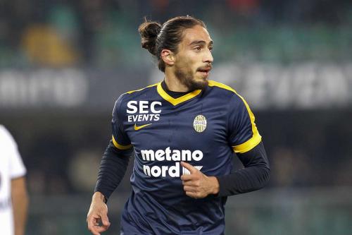 VERONA, ITALIA, 20 NOVEMBRE 2017, STADIO MARC'ANTONIO BENTEGODI, 13° GIORNATA CAMPIONATO SERIE A TIM 2017/2018, INCONTRO TRA LE SQUADRE DELL'HELLAS VERONA E DEL BOLOGNA, NELLA FOTO: ESULTANZA GOL CACERES