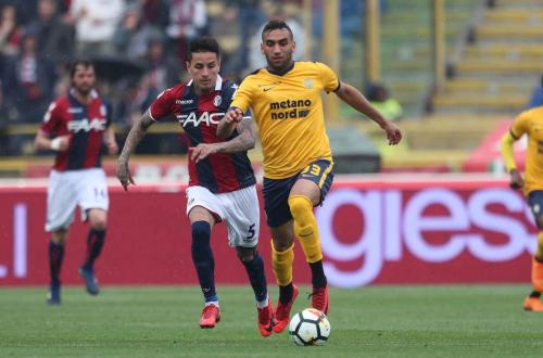 BOLOGNA-VERONA 15-04-2018 MOHAMED FARES E PULGAR. ALBERTO MARIANI/SILPRESS