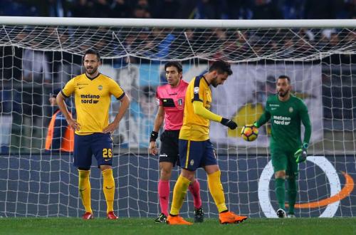 LAZIO-VERONA 19-02-2018 DELUSIONE DI NICOLAS E VUKOVIC. SILPRESS