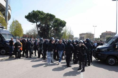 VERONA 08-04-2018 CONTESTAZIONE TIFOSI DEL VERONA. SILPRESS/ALBERTO MARIANI