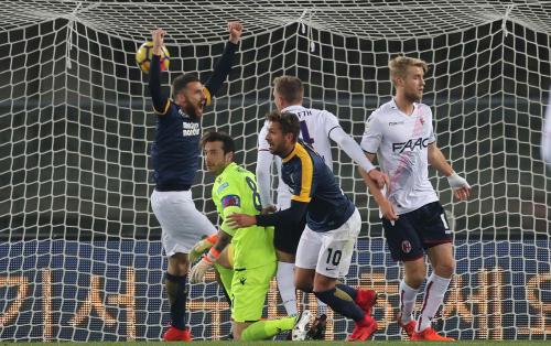 HELLAS  VERONA  /  BOLOGNA  20 -11- 2017 CAMPIONATO SERIE A TIM 2017 -18 SILVER PRESS  PH ALBERTO MARIANI . NELLA FOTO - ALESSIO CERCI GOAL 1-0