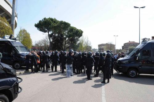 VERONA 08-04-2018 CONTESTAZIONE TIFOSI DEL VERONA. SILPRESS/ALBERTO MARIANI
