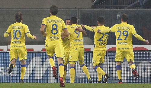 VERONA, ITALIA 29 NOVEMBRE 2017, STADIO MARC'ANTONIO BENTEGODI, IV° TURNO ELIMINATORIO DI TIM CUP 2017/2018, INCONTRO TRA LE SQUADRE DEL CHIEVO VERONA E DELL'HELLAS VERONA, NELLA FOTO: L'ESULTANZA AL GOL DI PELLISSIER