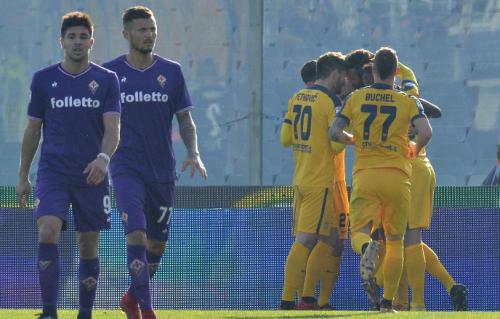 FIORENTINA-VERONA 28-01-18. ESULTANZA DI JAGOS VUKOVIC E COMPAGNI  .SILPRESS