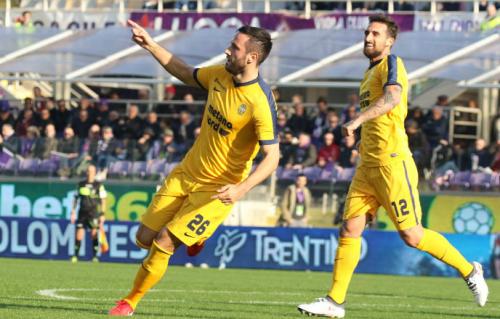 FIORENTINA-VERONA 28-01-18.ESULTANZA DI JAGOS VUKOVIC .SILPRESS