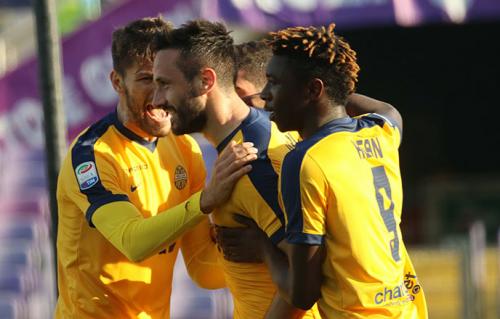 FIORENTINA-VERONA 28-01-18.  ESULTANZA DI JAGOS VUKOVIC .SILPRESS