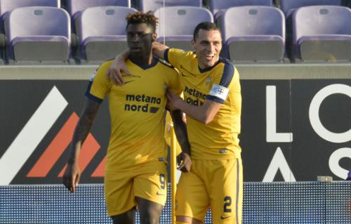 FIORENTINA-VERONA 28-01-18. MOISE KEAN E ROMULO ESULTANO  .SILPRESS