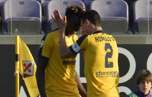 FIORENTINA-VERONA 28-01-18. MOISE KEAN E ROMULO ESULTANO  .SILPRESS