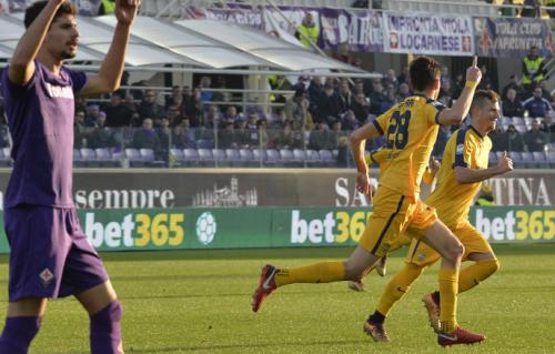 FIORENTINA-VERONA 28-01-18.  ESULTANZA DI ALEX FERRARI E COMPAGNI .SILPRESS