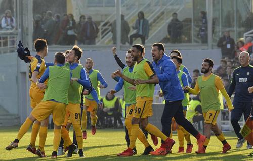 FIORENTINA-VERONA 28-01-18.  ESULTANZA DI ALEX FERRARI E COMPAGNI .SILPRESS